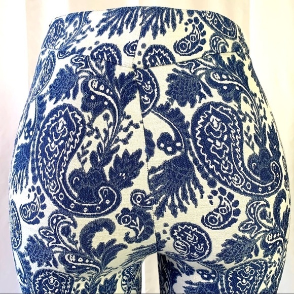 ZARA WOMAN BLUE CROP PANTS  WHITE STRAIGHT LEG PANTS WOMEN SIZE SMALL - Picture 8 of 12